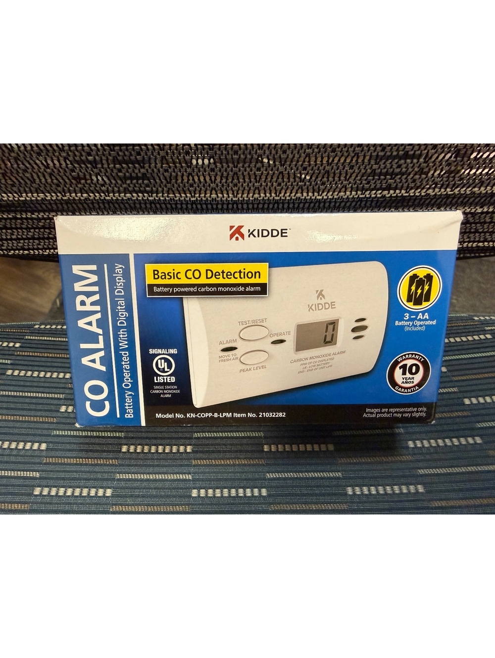Kidde Carbon Monoxide Alarm Digital Display Battery Operated KN-COPP-B-LPM New